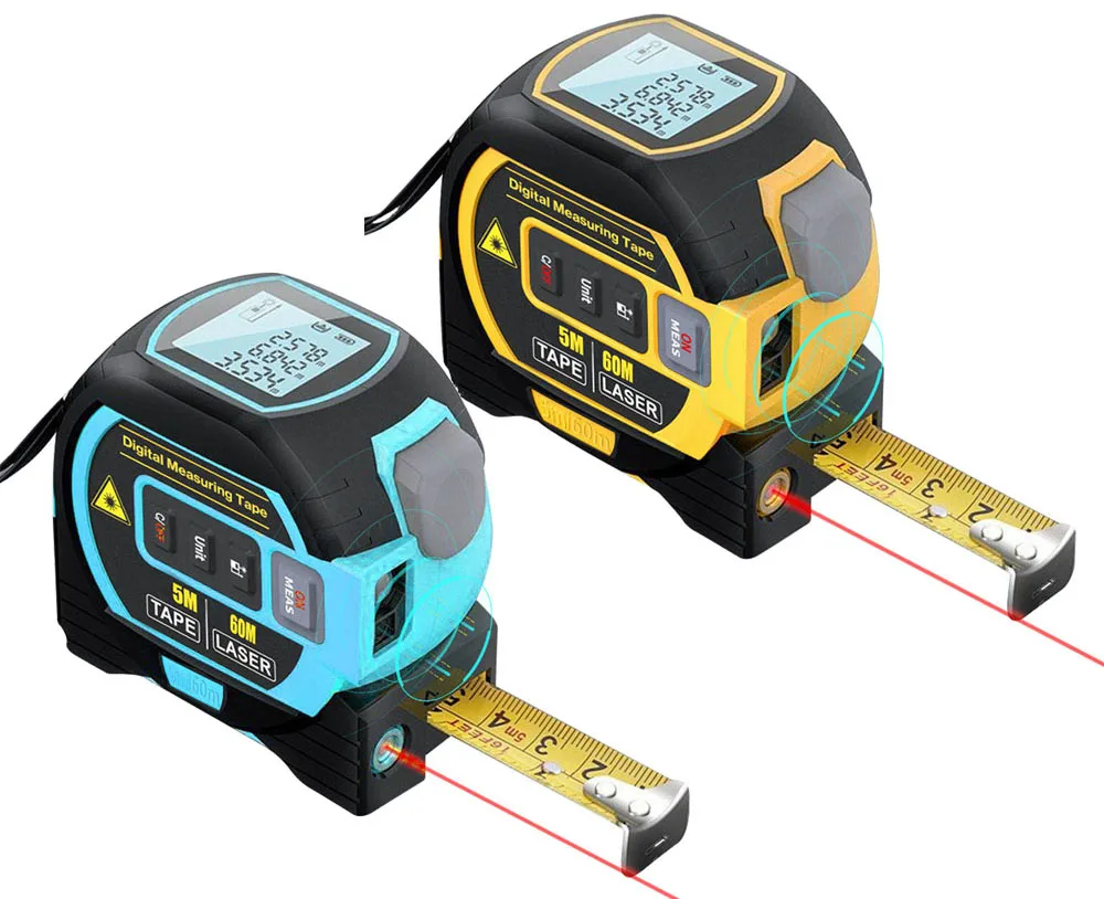 Tape Measure Laser Rangefinder Distance Meter 3 in 1 with LCD Display Backlight