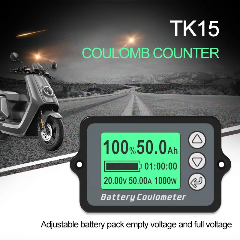 80V 50A 100A 350A TK15 Coulomb Meter Vehicle Battery Capacity Tester Battery Coulometer for E-bike/Balance Car/Cleaning Machine 2