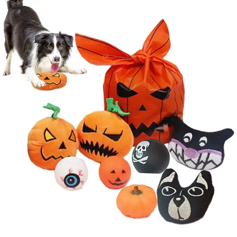 

Small Squeaky Dog Toys Halloween 8pcs Dog Plush Squeaky Toy For Halloween Set Soft Squeak Toys Playing Small Large Pet