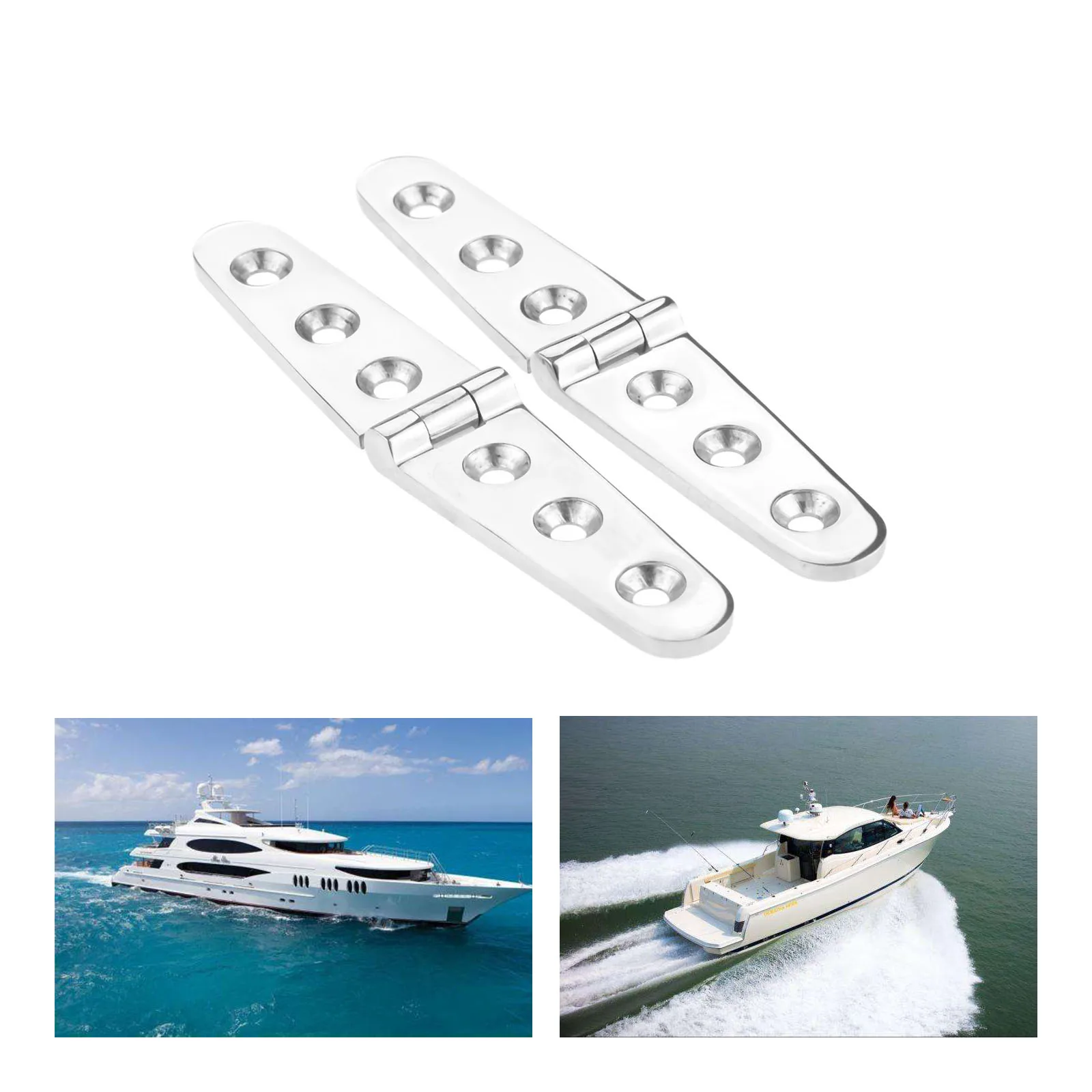 2 Pcs Heavy Duty Marine Grade 316 Stainless Steel Boat Hinge Yacht Door Window Deck Hatch Cast Strap Hinges For Boats 152mm*30mm plastic steel casement window door hinge balcony inside and outside sliding window corner hinge accessories