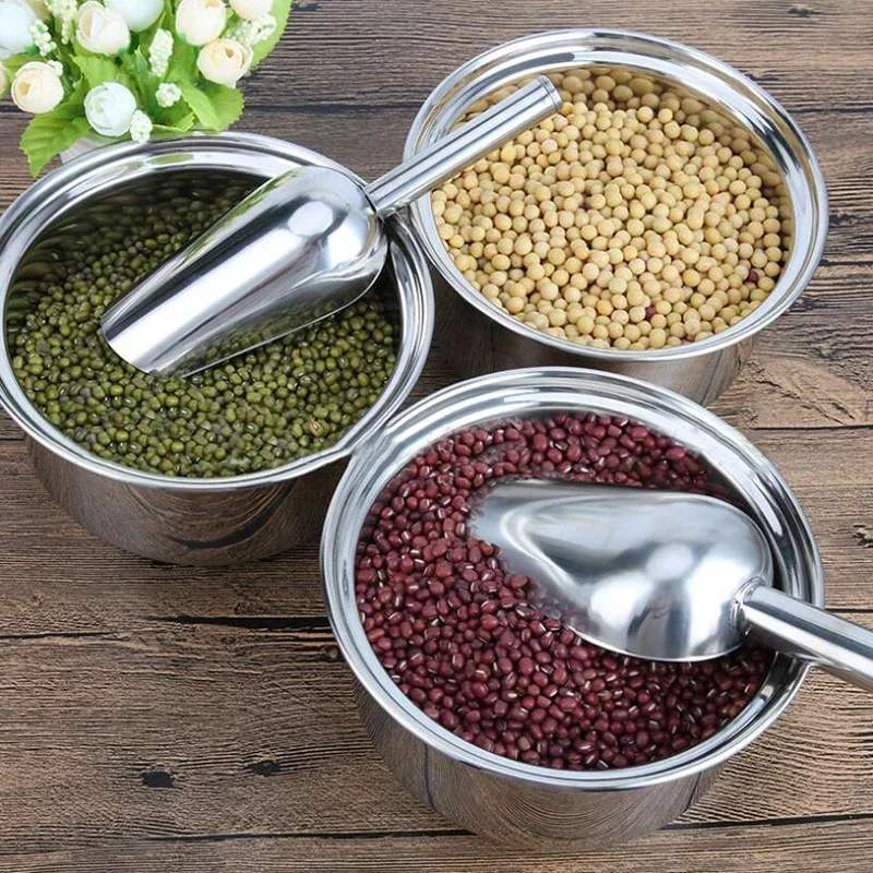 Stainless-Steel Ice Cube Scoop Bar Buffet Party Kitchen Spice Candy Flour Nut Scoop Spoon Dry Goods Shovel Kitchen Accessories 3