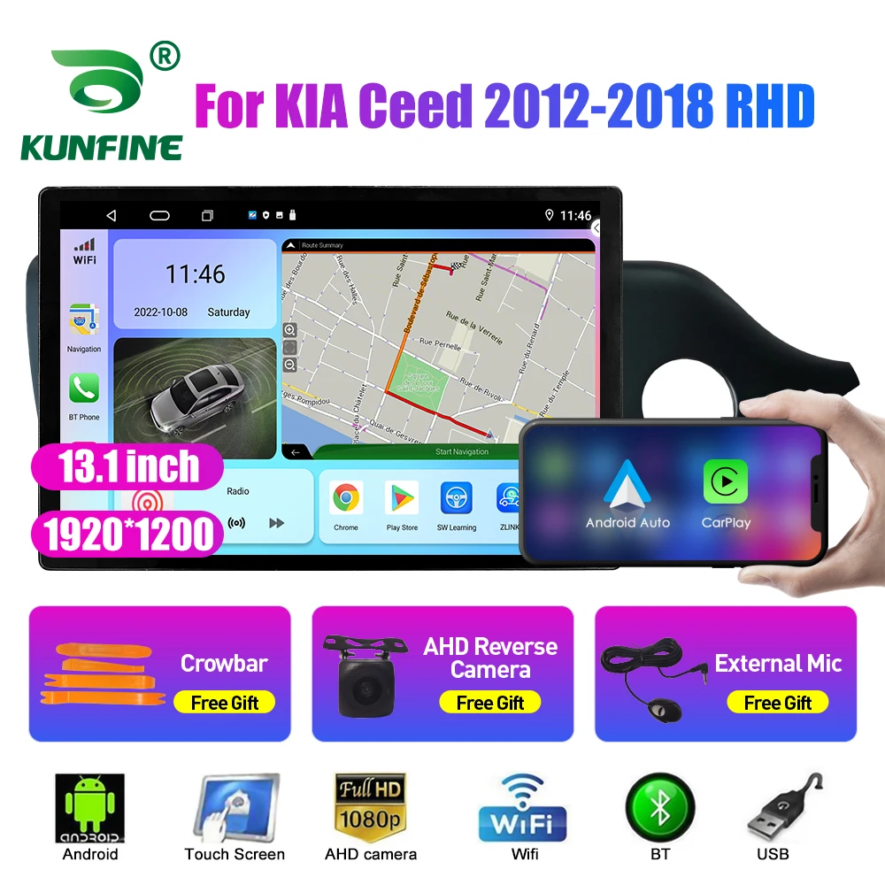 

13.1 inch Car Radio For KIA Ceed 2012-2018 RHD Car DVD GPS Navigation Stereo Carplay 2 Din Central Multimedia Android Auto
