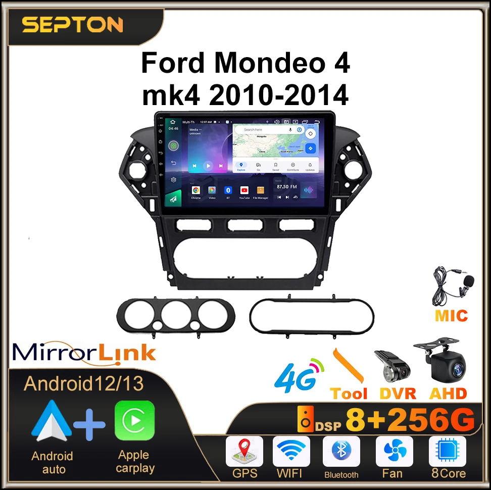 

SEPTON Android 12 2Din Auto Car Radio for Ford Mondeo 4 mk4 2010-2014 Multimedia Player GPS Carplay 4G 8+256G 8core Autoradio