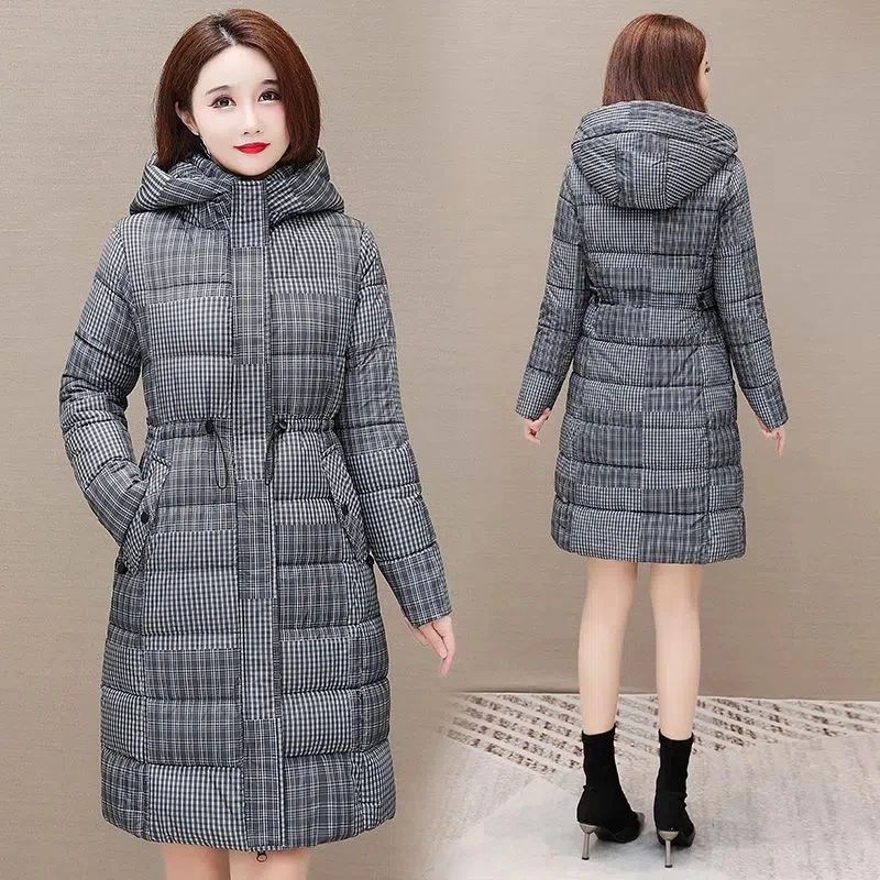 

Down Cotton Coat Women 2022 Winter New Fashion Loose High-grade Padded Jacket Female Large Size Hooded Long Over Knee Parkas