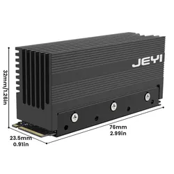 JEYI Heavy Duty Full Aluminum M.2 SSD Heatsink with Fins (Black)