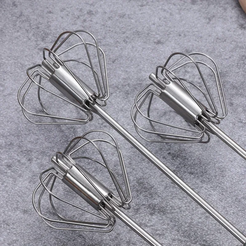 Hand Pressure Semi Automatic Mixer Whisk Egg Beater Stainless Steel Kitchen Accessories Tools Self Turning Cream Utensils Whisk