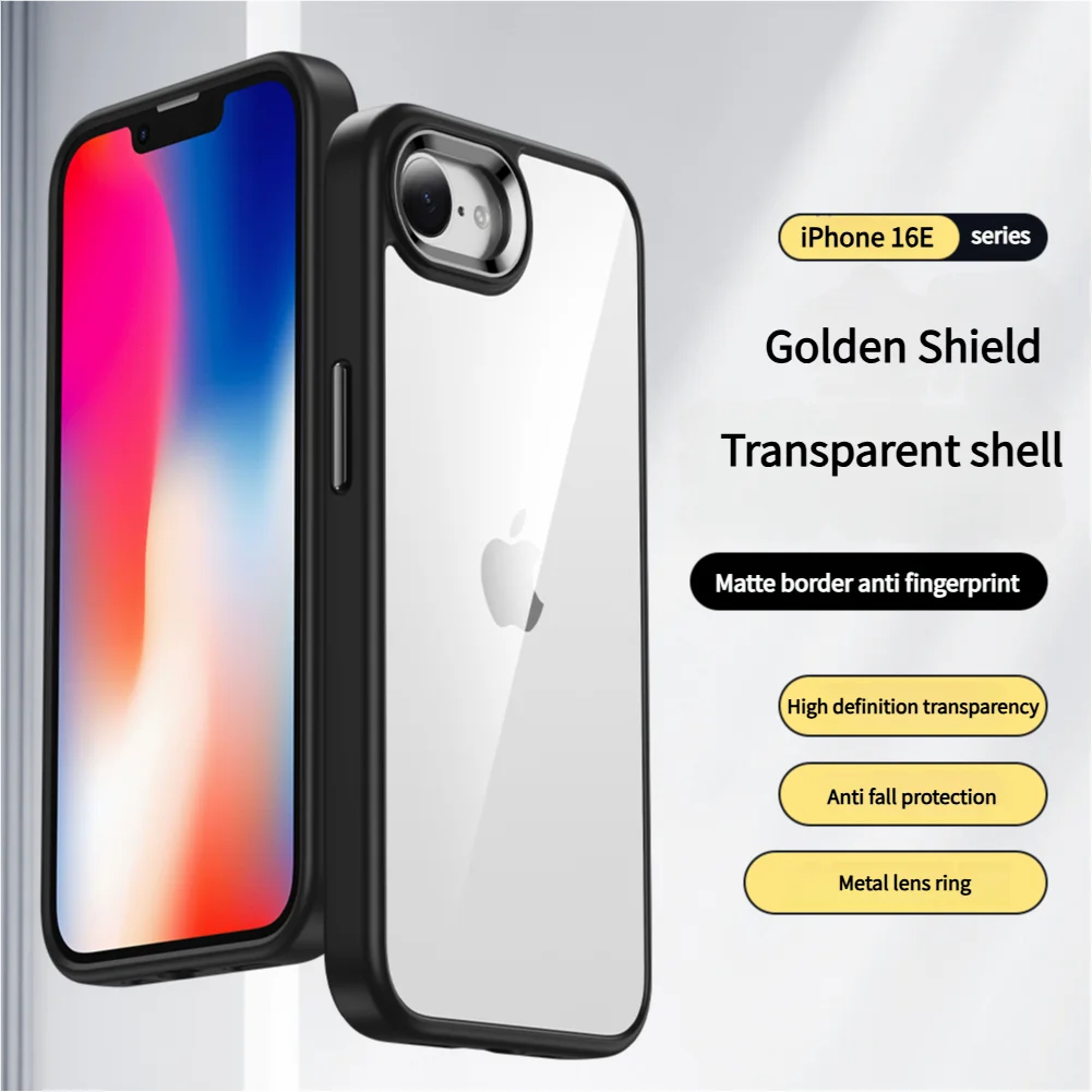 Luxury Metal Frame Transparent Acrylic Shockproof Bumper Cover