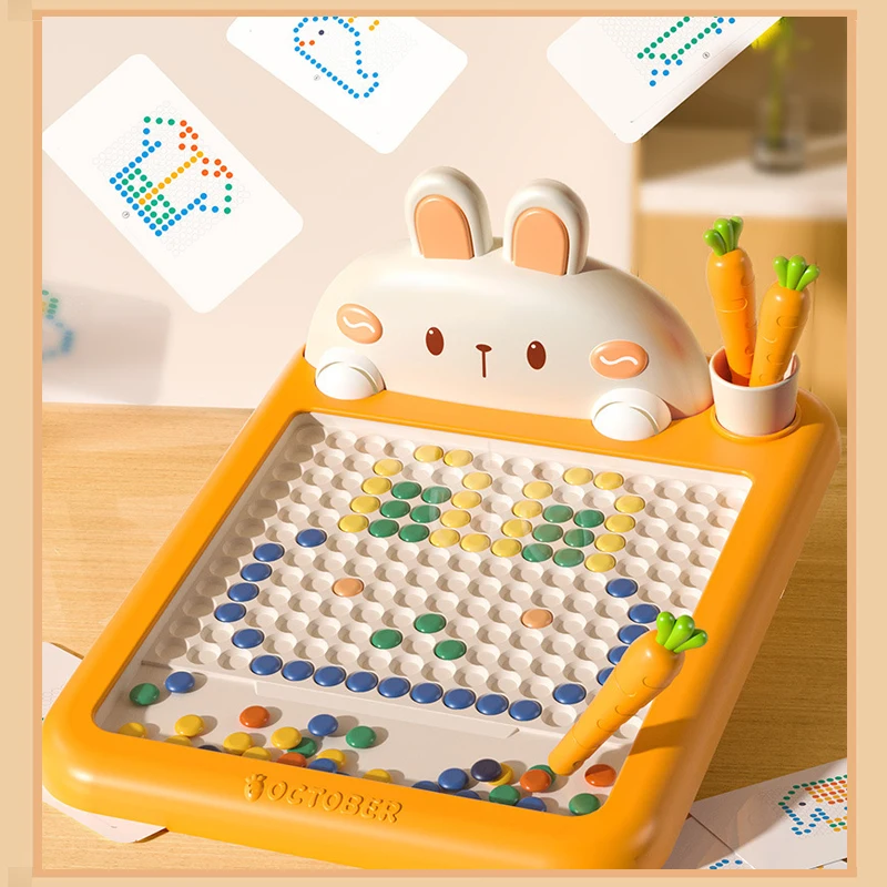 Rabbit Magnetic Drawing Board Bunny Doodle Board With Magnet Beads And Pen For Kids