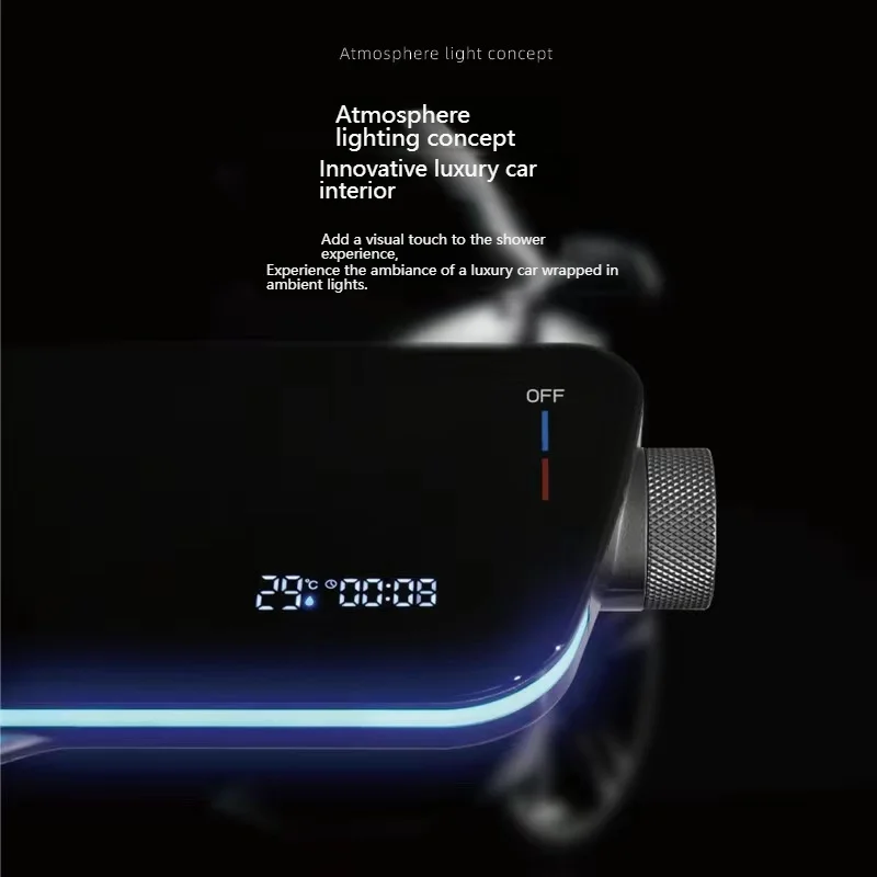 Bathroom Shower Set Ambient Light Piano Button Shower System Set Modern Digital Display Showers Faucet Set Bathroom Accessories 4