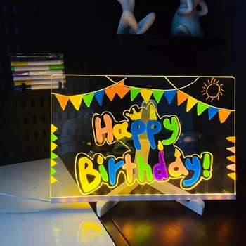 LED luminoso lavagna da disegno giocattoli luce magica lavagna graffiti colorazione lampada artistica bacheca in acrilico giocattolo per bambini Montessori