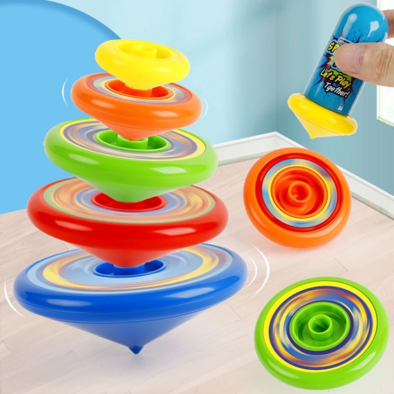 

New rotary gyro Supper spinning shooter game long lasting spinning top children's hand rotation luminous superimposed gyro