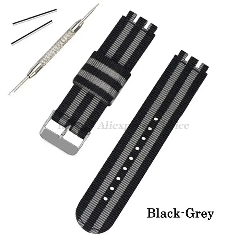 17mm 19mm 20mm Stoff Nylon Armband für SWATCH Armband Armband Ersatz Frauen Männer Uhr Sport Uhr Zubehör strap – Detail 16
