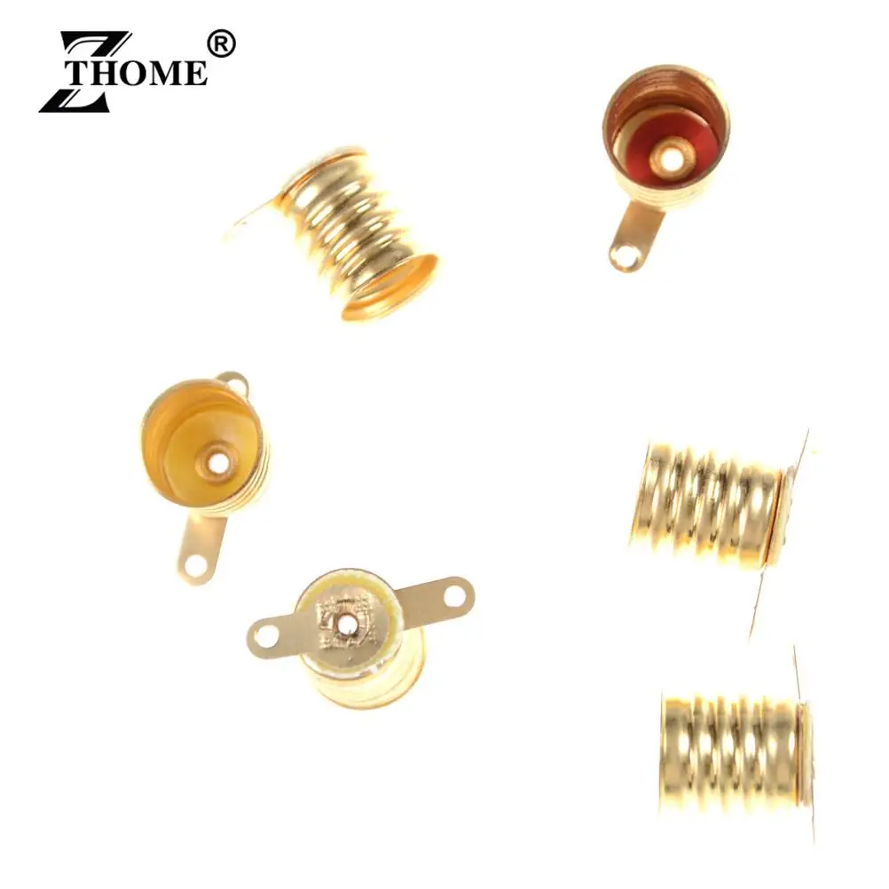 5/10pcs set E10 Straight Copper Light Bulb Screw Base PCB Socket Lamp Holder lamp holder,lamp bulb holder,lamp base