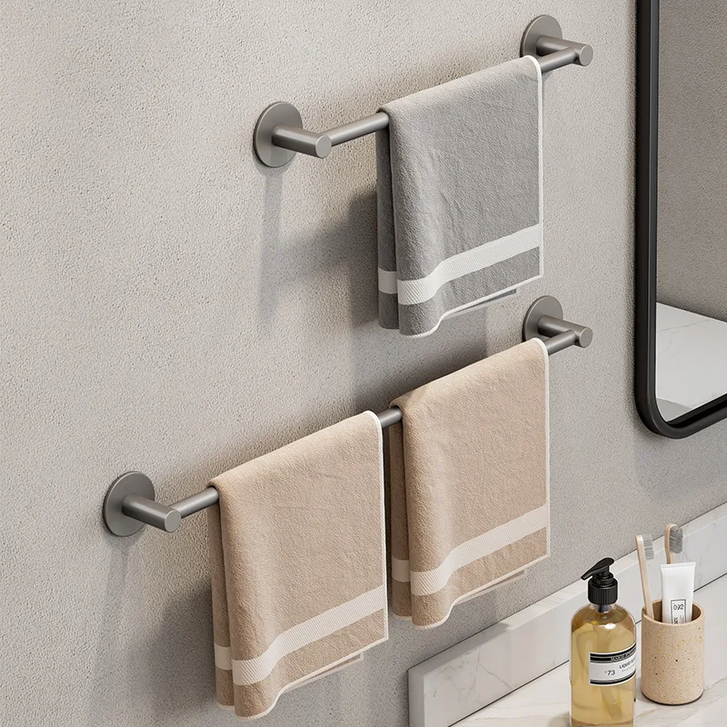 

Toilet towel rod Bathroom accessories Toilet perforated wall mounted towel rack Space aluminum towel bar