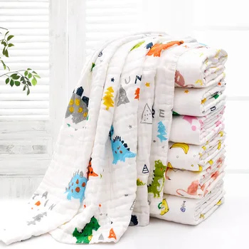 Asciugamano da bagno per bambini 4 strati di garza di cotone Neonato Cartoon Tovaglia Coperta Coperta fasciatoio per ragazzo Ragazza Asciugamano da bagno infantile 70 * 90 cm