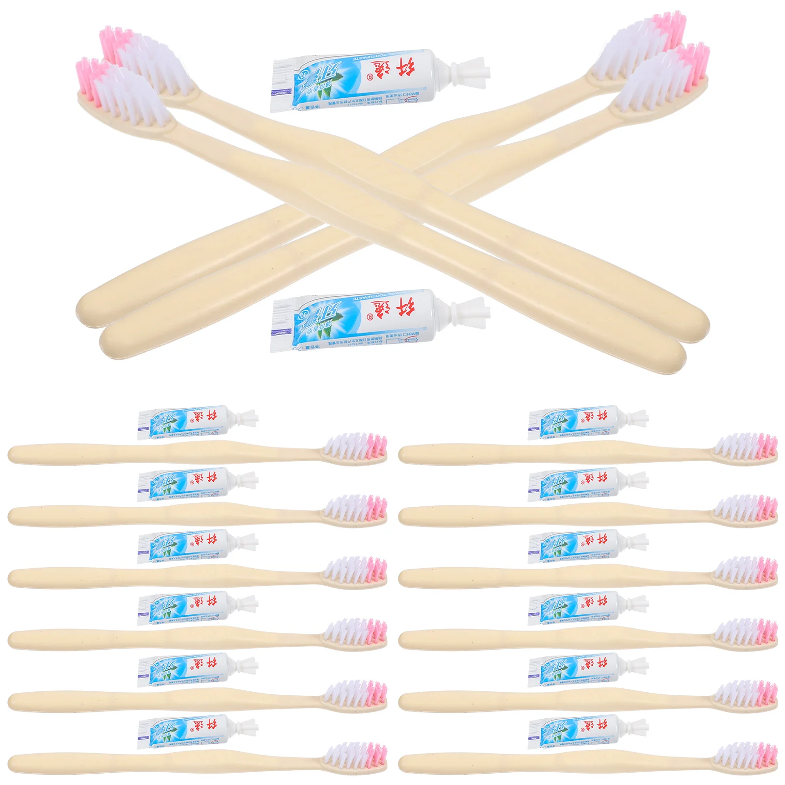 

100 Pcs Disposable Toothbrush with Toothpaste Carry Individually Wrapped Manual Plastic Travel