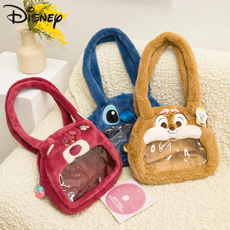 

Disney оригинальные лоты Kawaii Chip-o-huggin Bear Лило и Ститч плюшевая кукла большая емкость сумка через плечо мультяшная прозрачная сумка