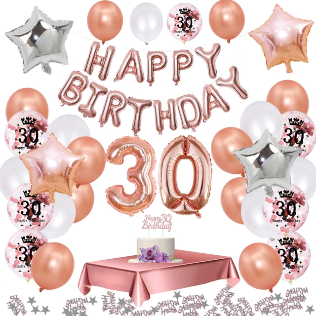 30 Birthday Party Decorations Rose Gold 30 Years Confetti Balloon