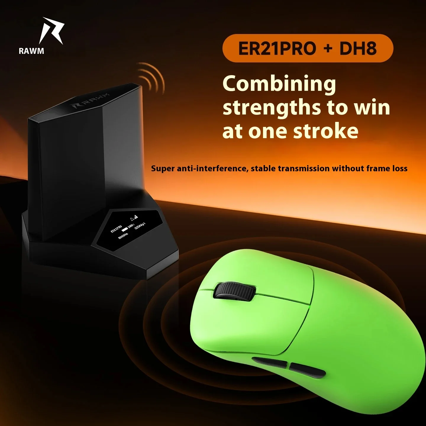 Rawm ER21 Pro Wireless Mouse Dual Mode Mouse 8000Hz Polling Rate