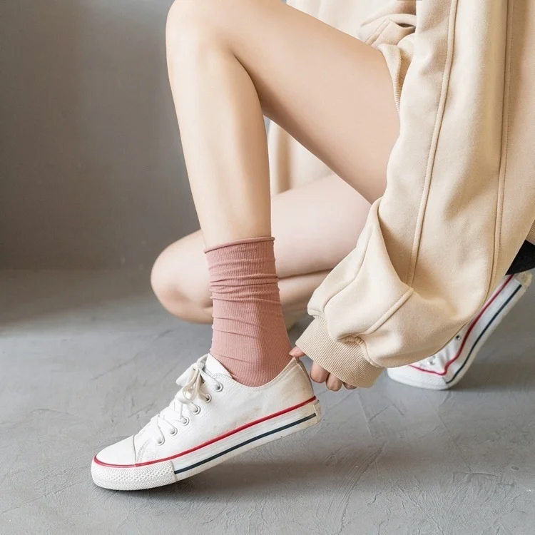 Chaozhu dünne lose Socken einfarbig zweite Generation Upgrade Qualität Frauen klassische Sommer Frühling Leinwand Schuhe Schuhe Sox – Detail 11