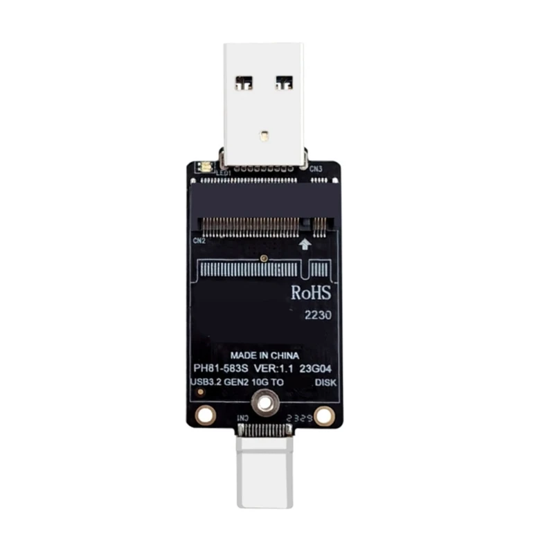 JMS583 M.2 NVME SSD Adapter M.2 to USB A Type C Converter Support SSD 2230