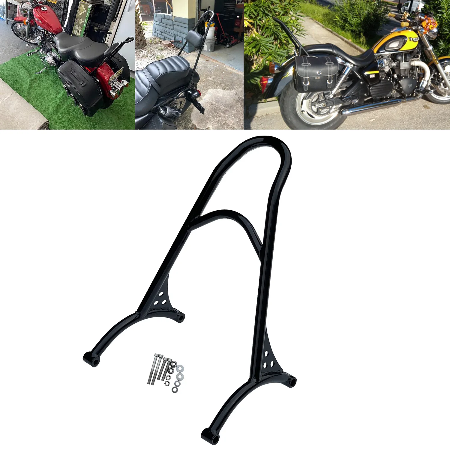 Rear Black Short Passenger Sissy Bar Backrest For Harley Sportster XL