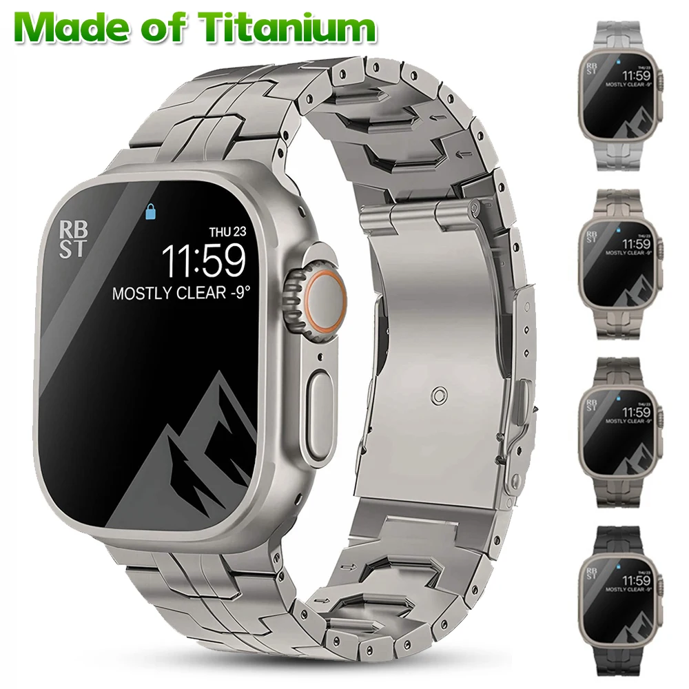 

Luxury Titanium Band For Apple Watch Ultra 2 49mm 45mm 41mm 44 40MM Men Business Strap For iWatch Series 9 8 7 6 SE 5 4 Bracelet