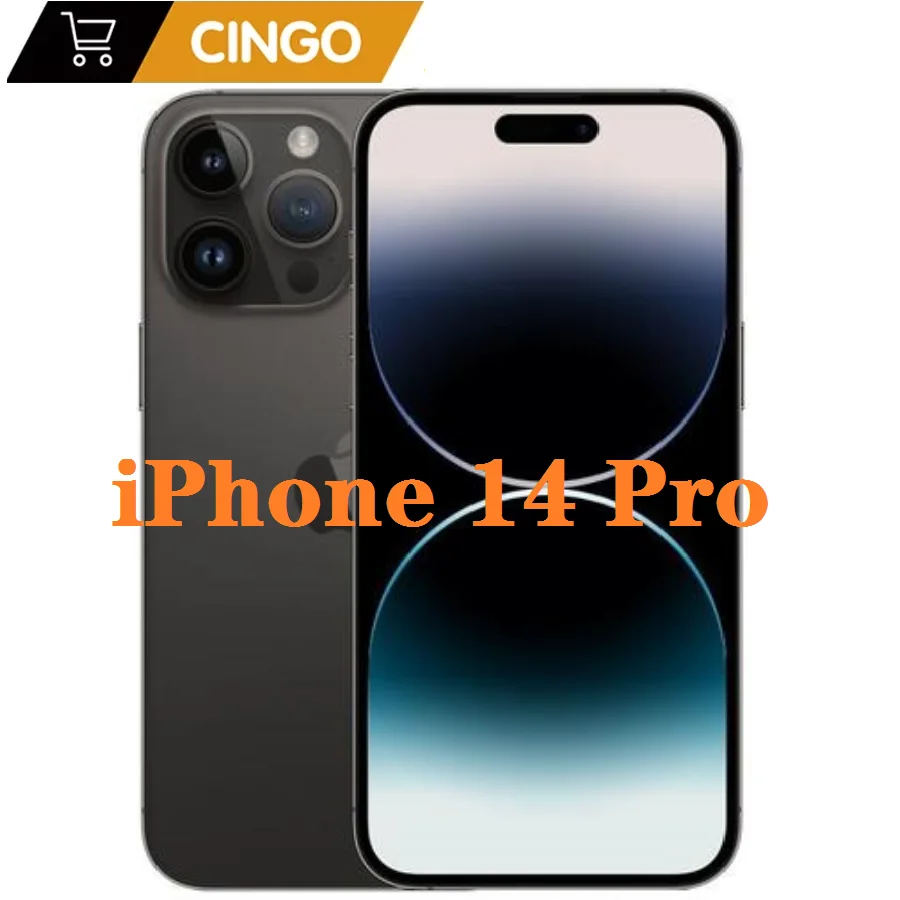 

Unlocked Used Apple iPhone 14 Pro 128GB 256GB 512GB ROM 6GB RAM Dual eSIM 6.1" OLED Face ID NFC A15 5G Smartphone