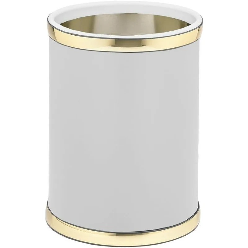 

Kraftware Sophisticates Round Wastebasket, 11", White