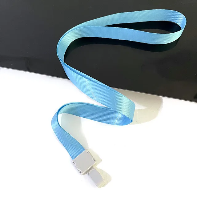 Cheap Transparent Credential Badge Holder Lanyard for Business Meeting Visiting Hang Pass Tag ID Card Candy Color Protector Case Light Blue Lanyard