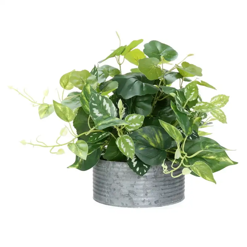 

Green Artificial Ivy Plant in Silver Galvanized Container Gift for girlfriend Room decoration aesthetic Gifts for boyfriend Peon