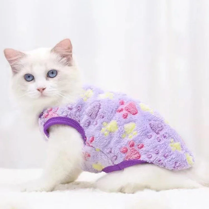 Fleece Cat Clothes Warm Soft Puppy Kitten Clothes For Small Dog