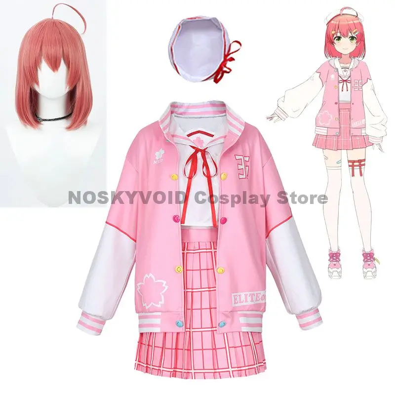 

Hololive Sakura Miko Cosplay Costume Vtuber Sailor Suit Virtual YouTuber Miko Wig Headwear Schoolgirl JK Uniform Skirts