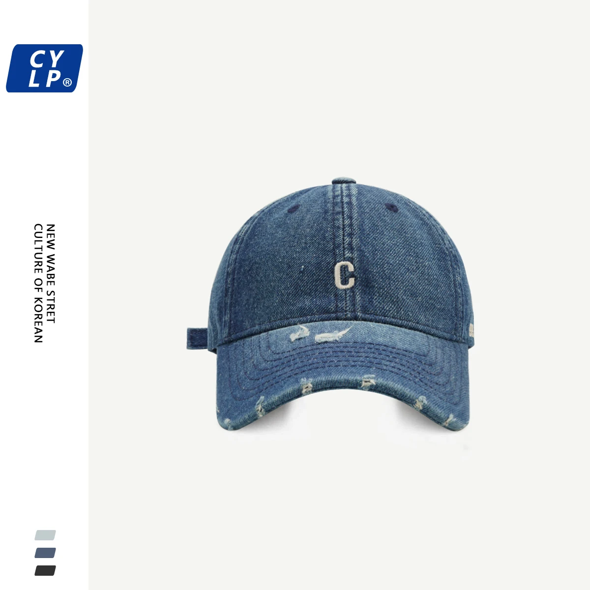 Street Retro Ripped Leisure Denim Baseball Cap Female Summer