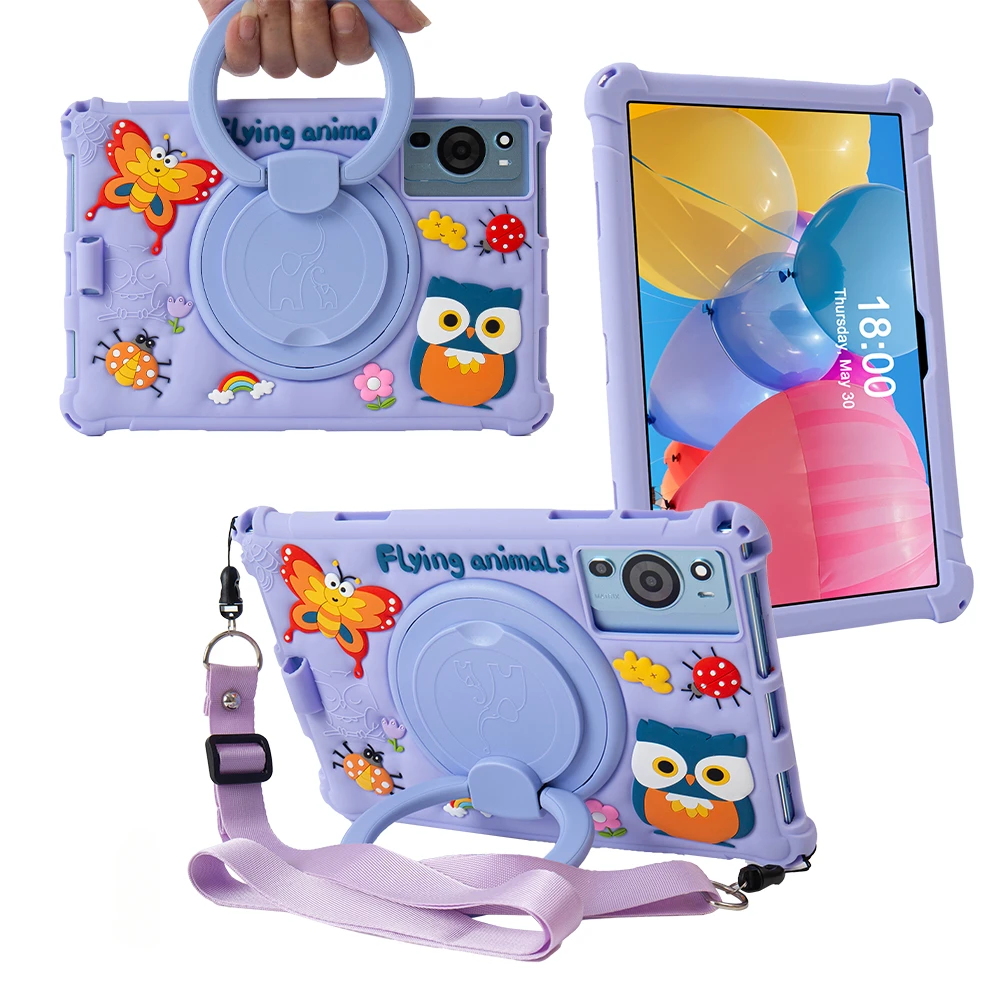 Soft Silicone Kids Tablet Case with 360° Rotating Stand and Handle – 11 Inch Cover