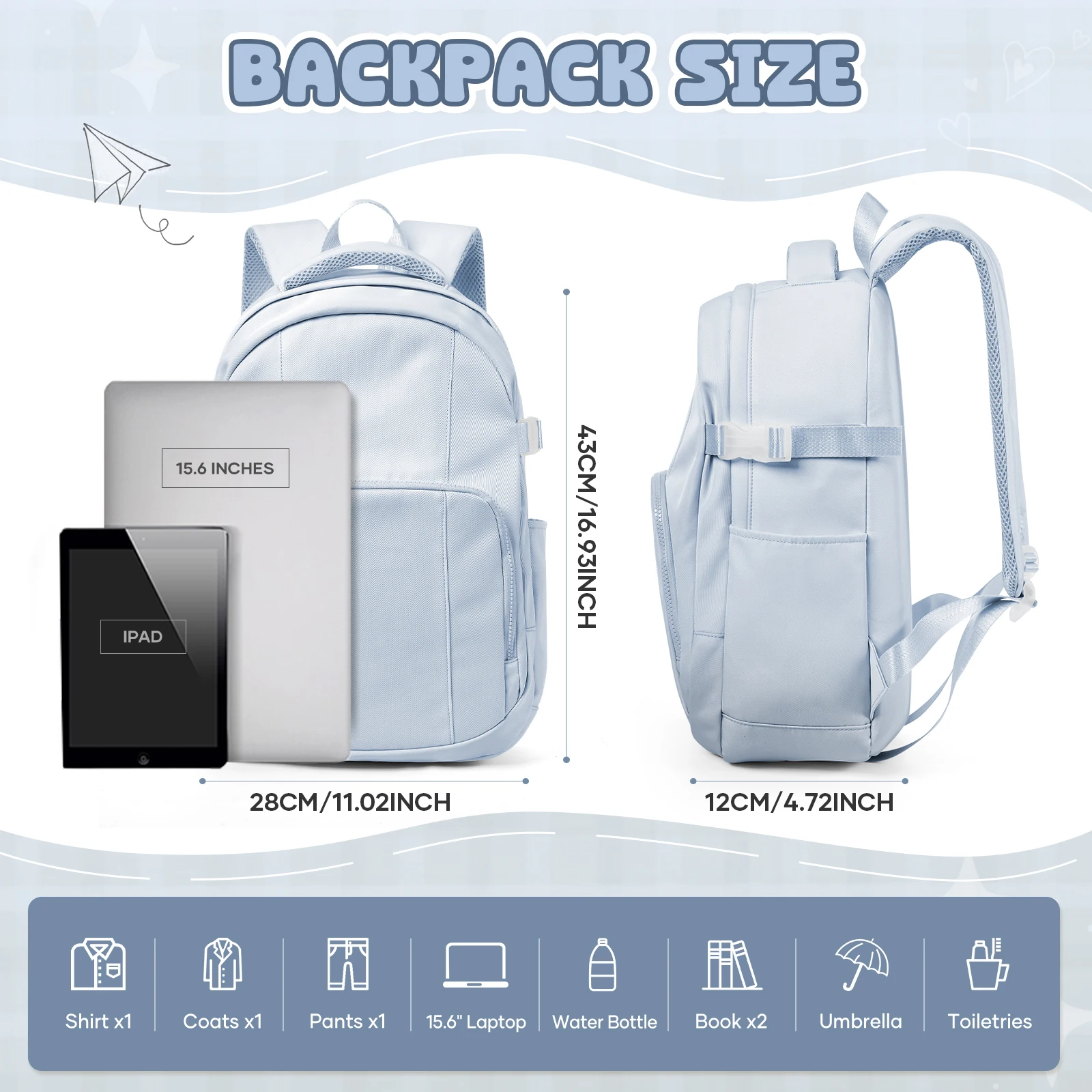 Casual Laptop Backpack for Men and Women, School Backpack for Boys and Girls, College Bookbag, Middle High School Teens Book Bag