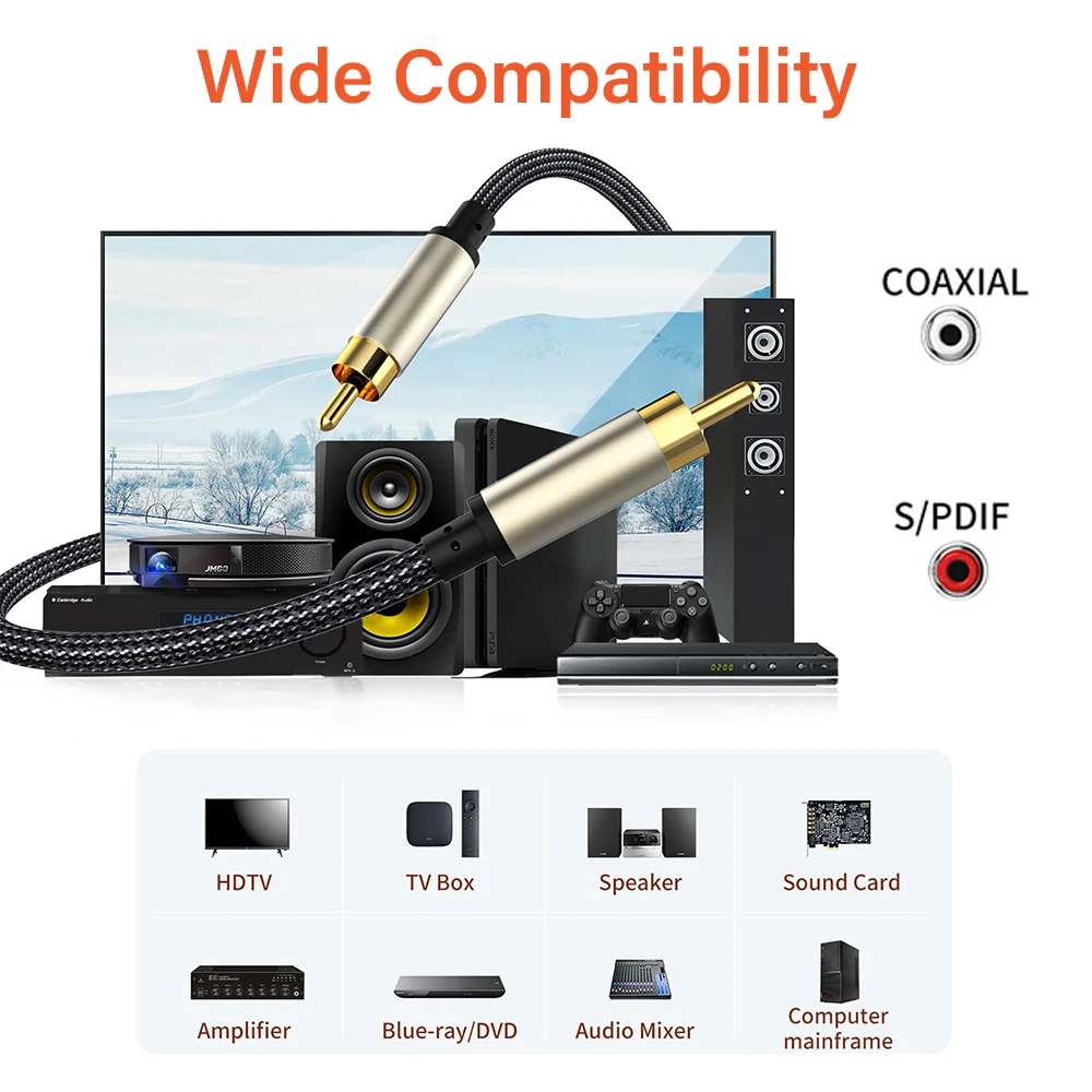 Premium Gold Plated RCA Coaxial Audio Cable