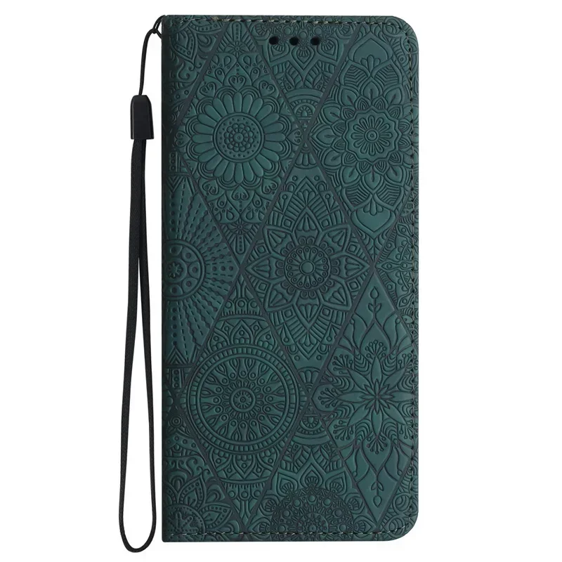 Vintage Flower Magnetic Leather Wallet Book Cover Case