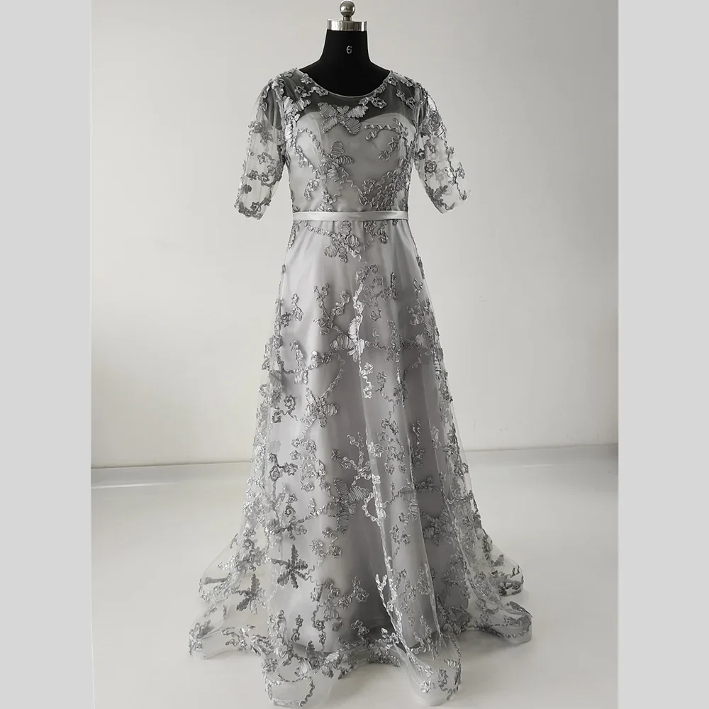 slim fit dress slacks Grey organza unique freshman Dillards modest homecoming prom dress,BD0 –  SposaBridal main image 1