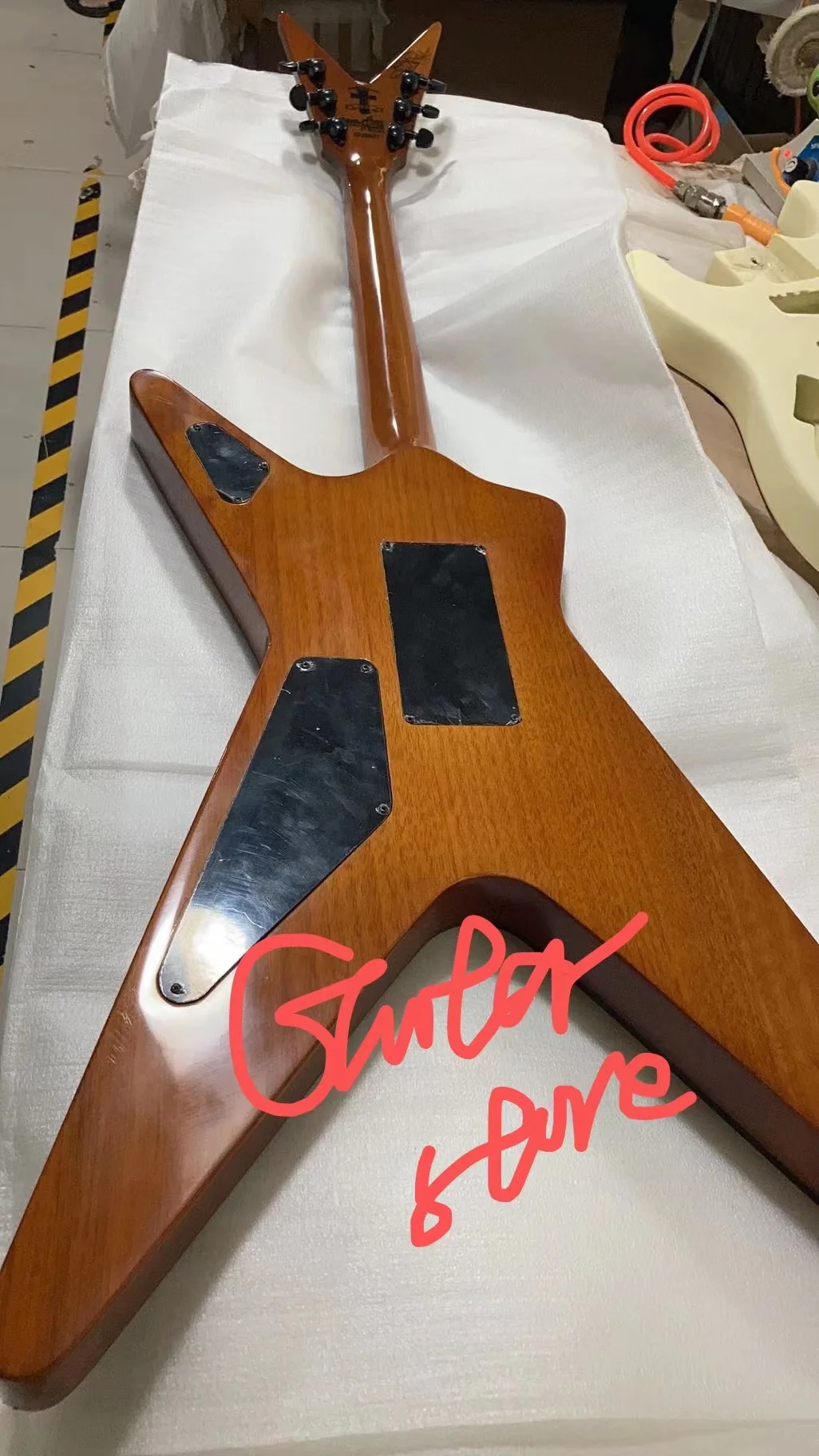 Electric Guitar Kit In Stock Dime Bag Crucifix Inlays 6 Electric Guitar Flame Maple Top Black Hardware Glossy Finish
