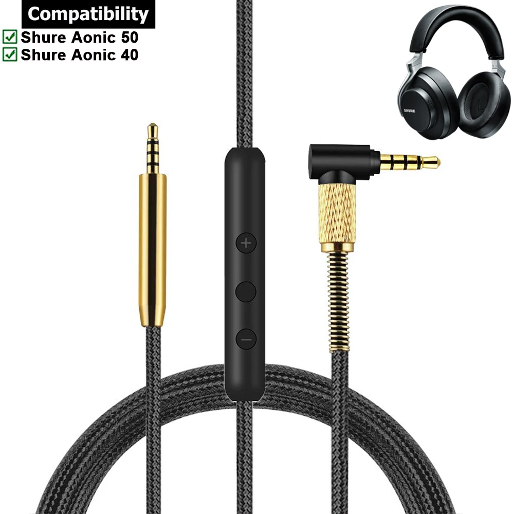 Cavo Di Prolunga Per Cavo Intrecciato In Nylon Di Ricambio Ofc Per Cuffie Con Cancellazione Del Rumore Wireless Shure Aonic 40 50 Bluetooth