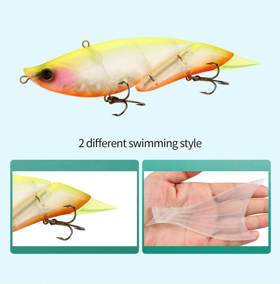Schwimmendes Vibrationssegment, großer Köder, 19 cm, 55 g, Wobbler, 2 Abschnitte, Gelenk-Schwimmköder, Angelköder, weiche Schwanzköder – Detail 3