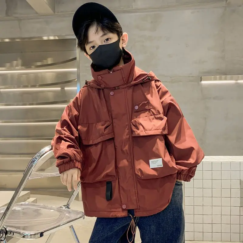 

Boys' Work Jacket Spring And Autumn 2023 New Children's Long Sleeved Kids Top Is Cool Fashionable And Breathable Jacket LE626
