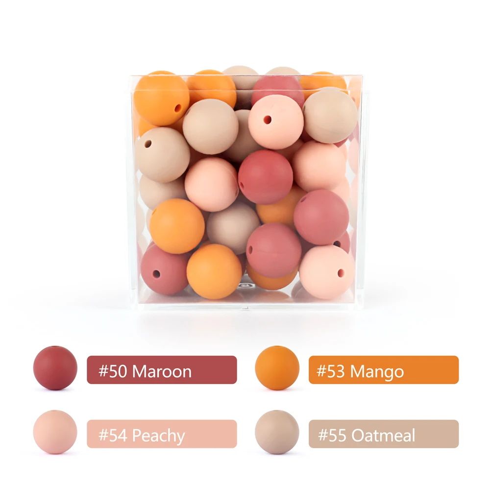 20-Piece Set of Mixed Size Silicone Beads for DIY Jewelry and Craft Projects