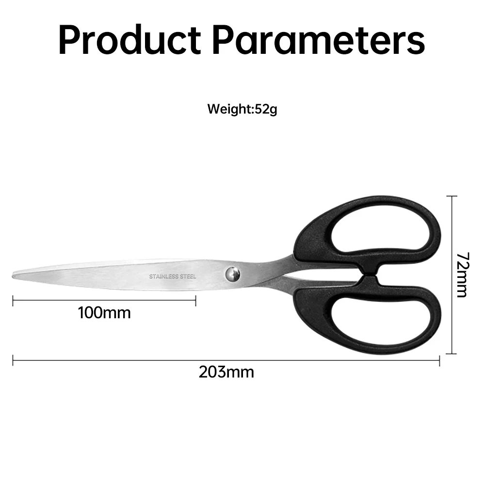 7.9" Scissors, Stainless Steel Blades, Soft Grip Handle, Suitable for Households,Offices and Schools, All Purpose - 4