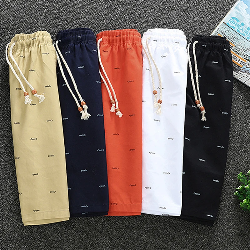 Fashion Shorts Men Japan Style Polyester Running Sport Shorts For Men Casual Summer Elastic Waist Solid Shorts Printed Clothing mens casual summer shorts