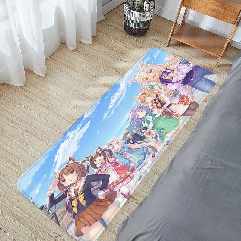 Nekopara 욕실 바닥 매트, 거실 카펫 러그, 침실 매트, 홈 현관 도어매트, 맞춤형 카펫 러그, 목욕 발 주방 문짝