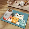 VIKAMA Diatomaceous Earth Cat Food Mat Dining Mat Soft Non-Slip Stain-Resistant Cat Litter Cat Dinner Bowl Mat Home Decoration 2