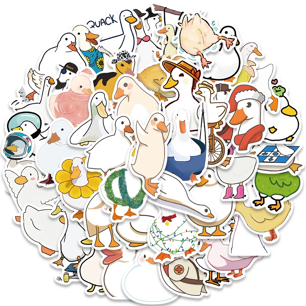 50pcs Vinyl Laptop Decals Cute Cartoon Animals Ducks Stickers For Luggage Guitar Phone Diary Fridge Waterproof Graffiti 10 30 50pcs cartoon autism awareness graffiti stickers decal laptop luggage fridge diy guitar diary scrapbook kids toy sticker