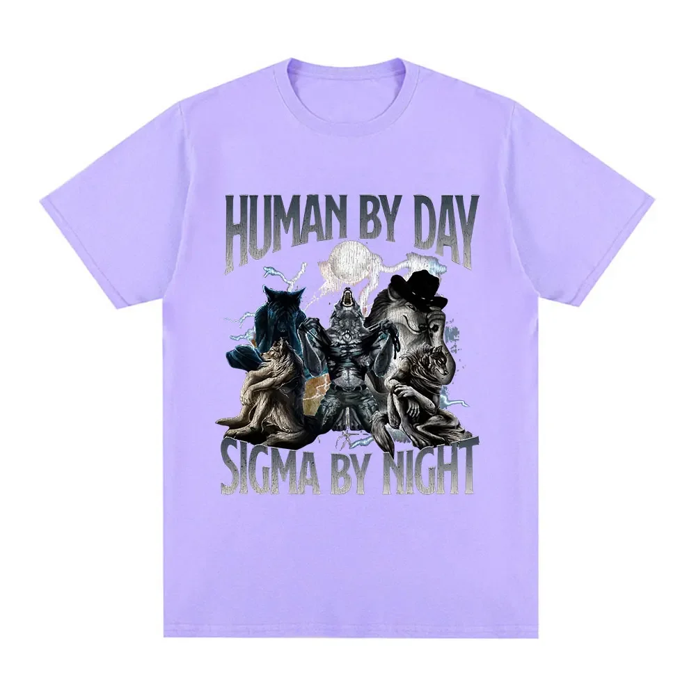 Human By Day, Wolf By Night - Funny Oversized Graphic T-Shirt